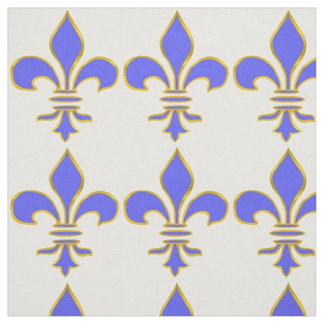Light blue Fleur de Lis Pattern Fabric (Swatch)