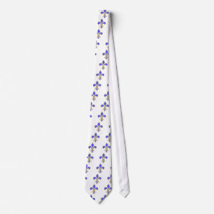 light blue fleur de lis tie