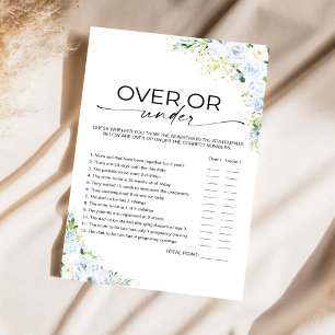 Light Blue Floral Baby Shower Over or Under Game