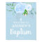 Light Blue Floral Baptism Boy Welcome 8x10 Poster