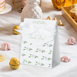 Light blue floral boy baby shower favor box