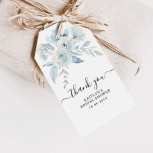 light blue floral bridal shower gift tags
