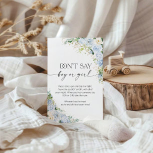 Light Blue Floral Don't Say Boy or Girl Game