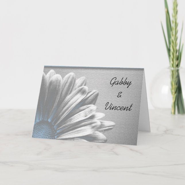 Light Blue Floral Highlights Wedding Invitation (Front)