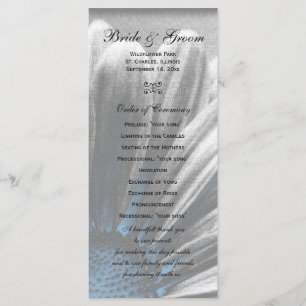 Light Blue Floral Highlights Wedding Program