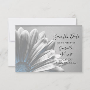 Light Blue Floral Highlights Wedding Save the Date