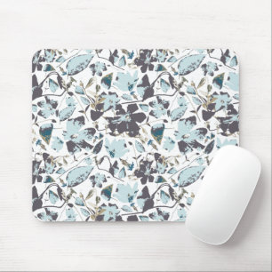 Light Blue Floral Watercolor Clematis Vine Mouse Pad