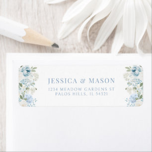 Light Blue Floral Watercolor Return Address