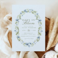 Light Blue Floral Wreath Baby in Bloom Baby Shower