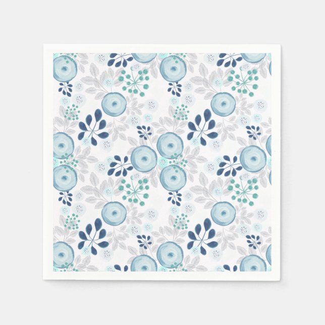 Light blue flowers napkin (Front)