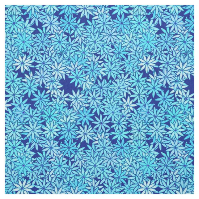 Light blue flowers, navy background fabric (Swatch)