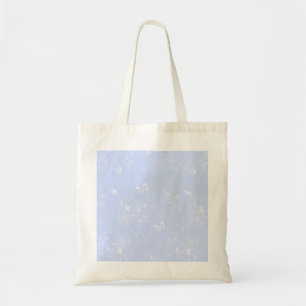 Light Blue Flowers Pattern, Floral, Minimalist Tote Bag