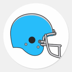 Light Blue Football Helmet Classic Round Sticker