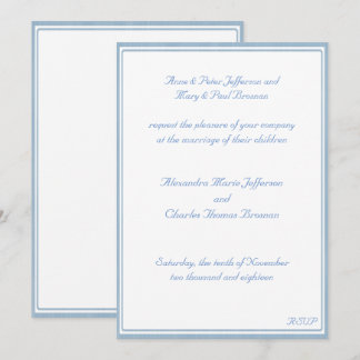 Light Blue framed Wedding Invitation