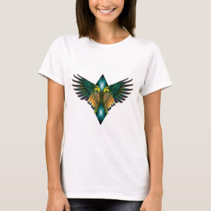 Light Blue Freedom Wings Diamond Design T-Shirt