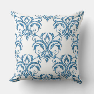 Light Blue/Fuchsia Pink Glitter Reversible Pillow