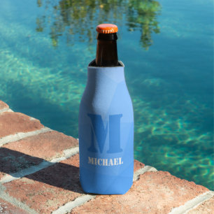 Light blue geometric mesh pattern Monogram Bottle Cooler