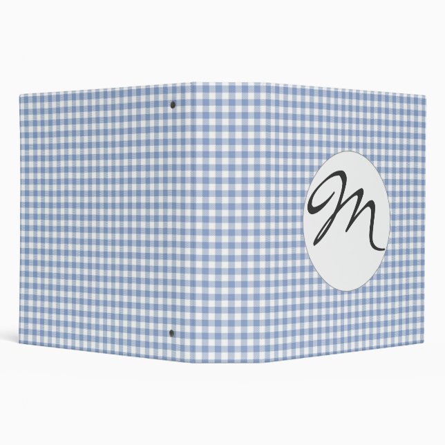 Light Blue Gingham Pattern Classic Chequered Print Binder (Background)