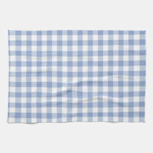 Light Blue Gingham Pattern Classic Chequered Print Kitchen Towel
