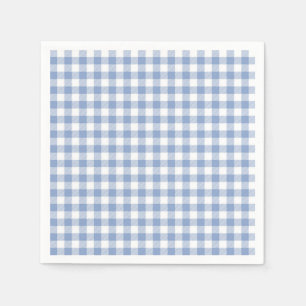 Light Blue Gingham Pattern Classic Chequered Print Napkin
