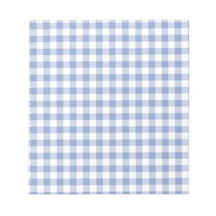 Light Blue Gingham Pattern Classic Chequered Print Notepad