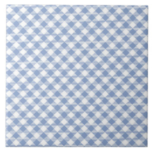 Light Blue Gingham Pattern Classic Chequered Print Tile