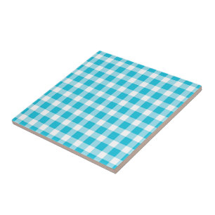Light Blue Gingham Pattern Tile