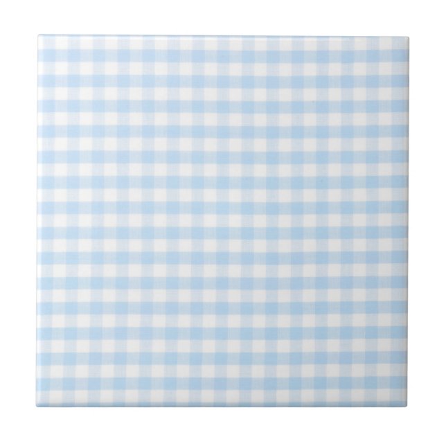 Light blue gingham pattern tile (Front)