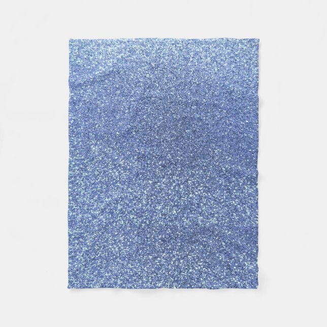 Light blue glitter fleece blanket (Front)