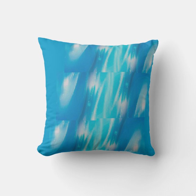 Light Blue Glow Throw Pillow (Front)