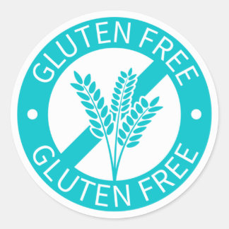 Light blue gluten free T-Shirt Classic Round Sticker