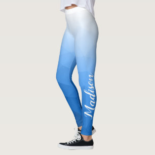 Light blue Gradient Geometry Mesh Pattern Name Leggings