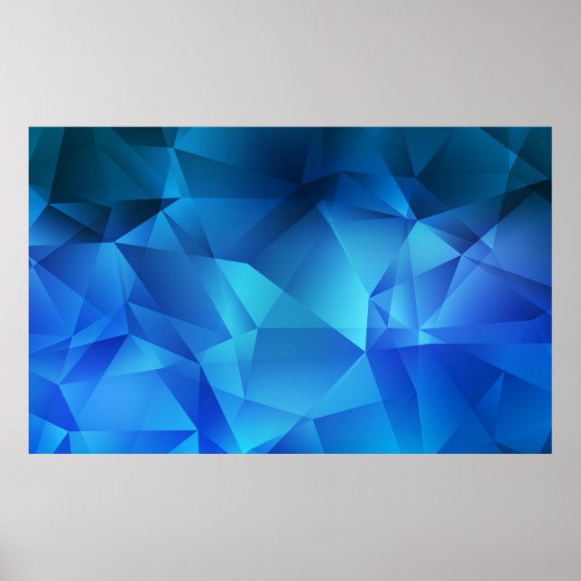 Light BLUE gradient triangles template. Creative i Poster (Front)