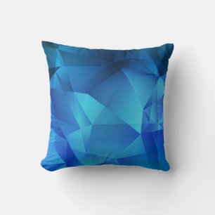 Light BLUE gradient triangles template. Creative i Throw Pillow
