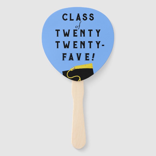 Light Blue Graduation Class of '25 Hand Fan (Front)