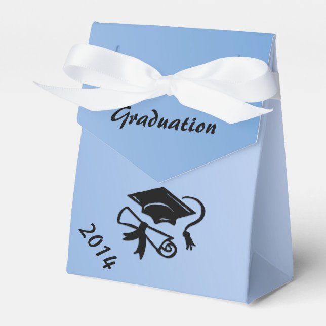 Light Blue Graduation Personalized Favour Box (Front Side)