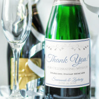 Light Blue & Gray Elegant Wedding Thank You