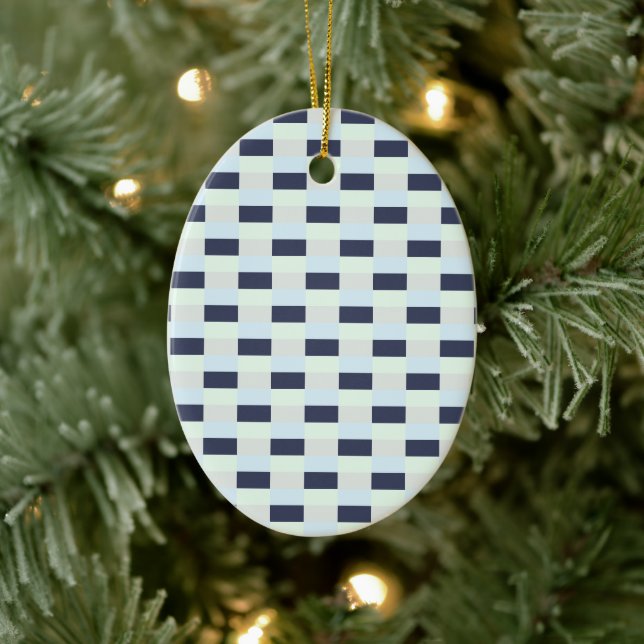 Light blue green with dots combination ceramic ornament (Tree)