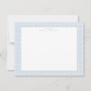 Light Blue Grid Frame Note Card
