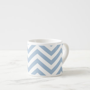 Light Blue Grunge Textured Chevron Espresso Cup