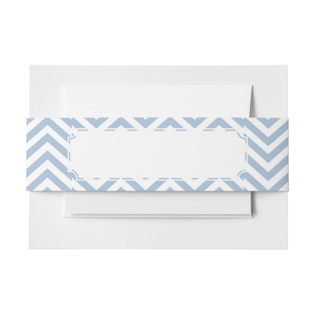 Light Blue Grunge Textured Chevron Invitation Belly Band (Front Example)
