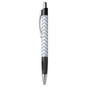 Light Blue Grunge Textured Chevron Pen