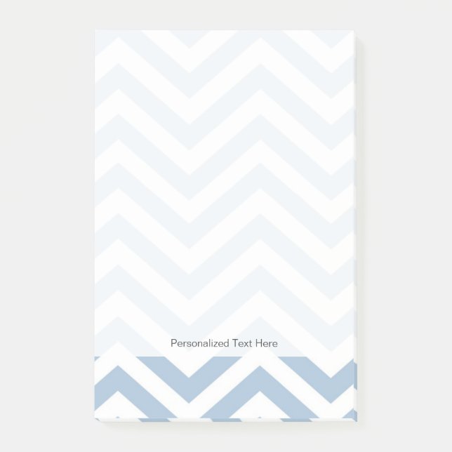 Light Blue Grunge Textured Chevron Post-it Notes (Front)