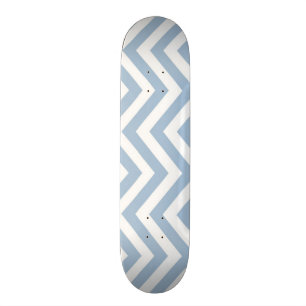 Light Blue Grunge Textured Chevron Skateboard