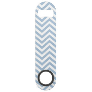 Light Blue Grunge Textured Chevron Speed Bottle Opener