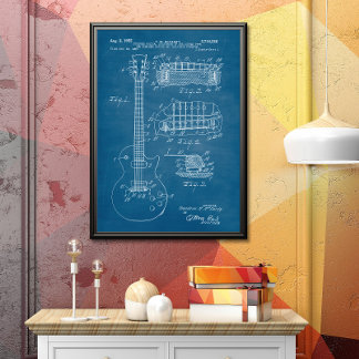 Light Blue | Guitar Patent Poster