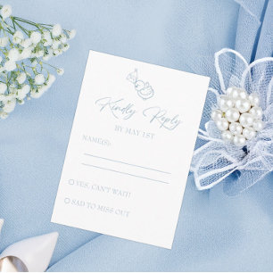 Light Blue Hand Drawn Wedding RSVP Enclosure Card