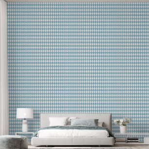 Light Blue Harlequin Pattern Wallpaper
