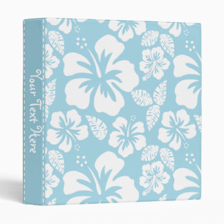 Light Blue Hawaiian Tropical Hibiscus Binder