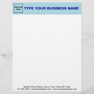 Light Blue Header and Black Texts Footer Business Letterhead